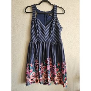 Trixxi Floral Striped Women's Dress Sz13